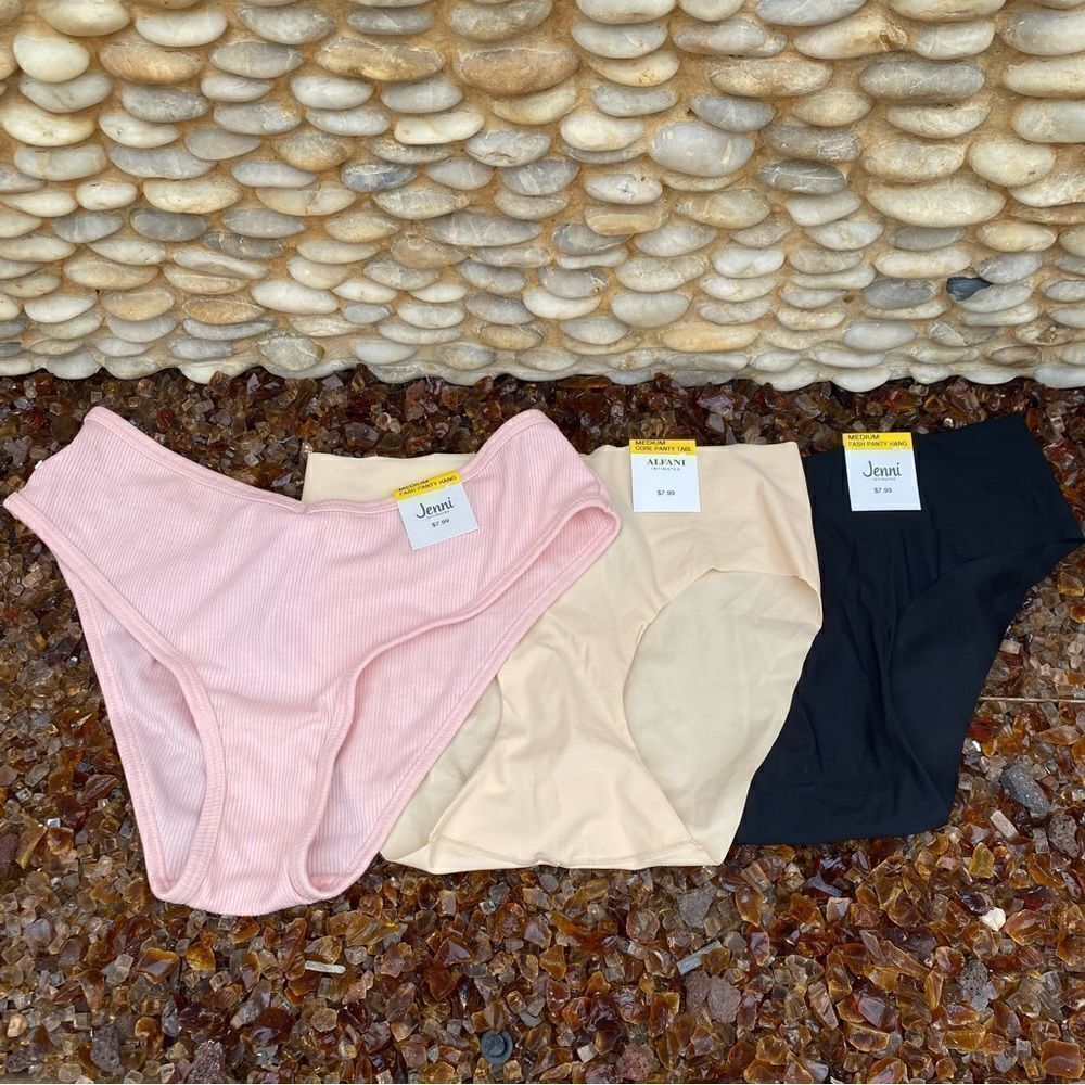 Lot of Three (3) Medium Size Underwear/Panties Jenni/Alfani Intimates. New! NWT